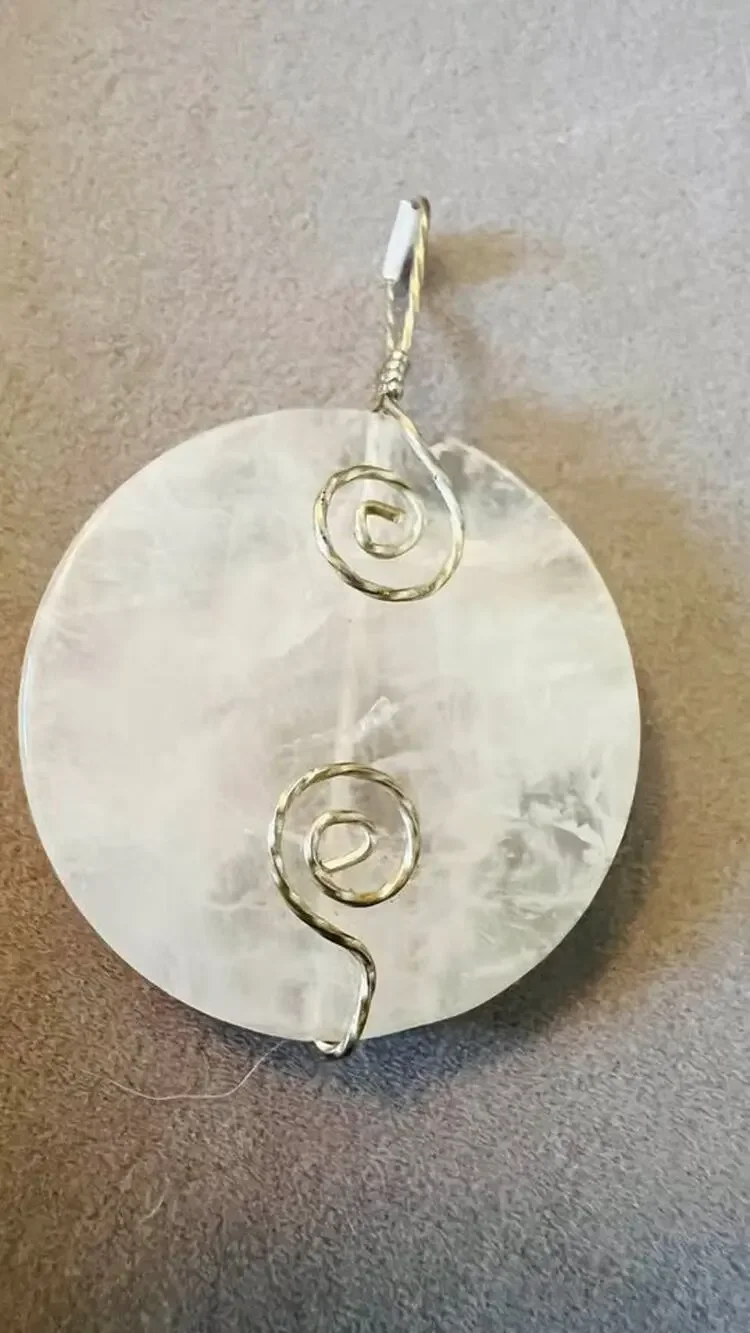 Handmade Wire Wrapped Clear Quartz Pendant